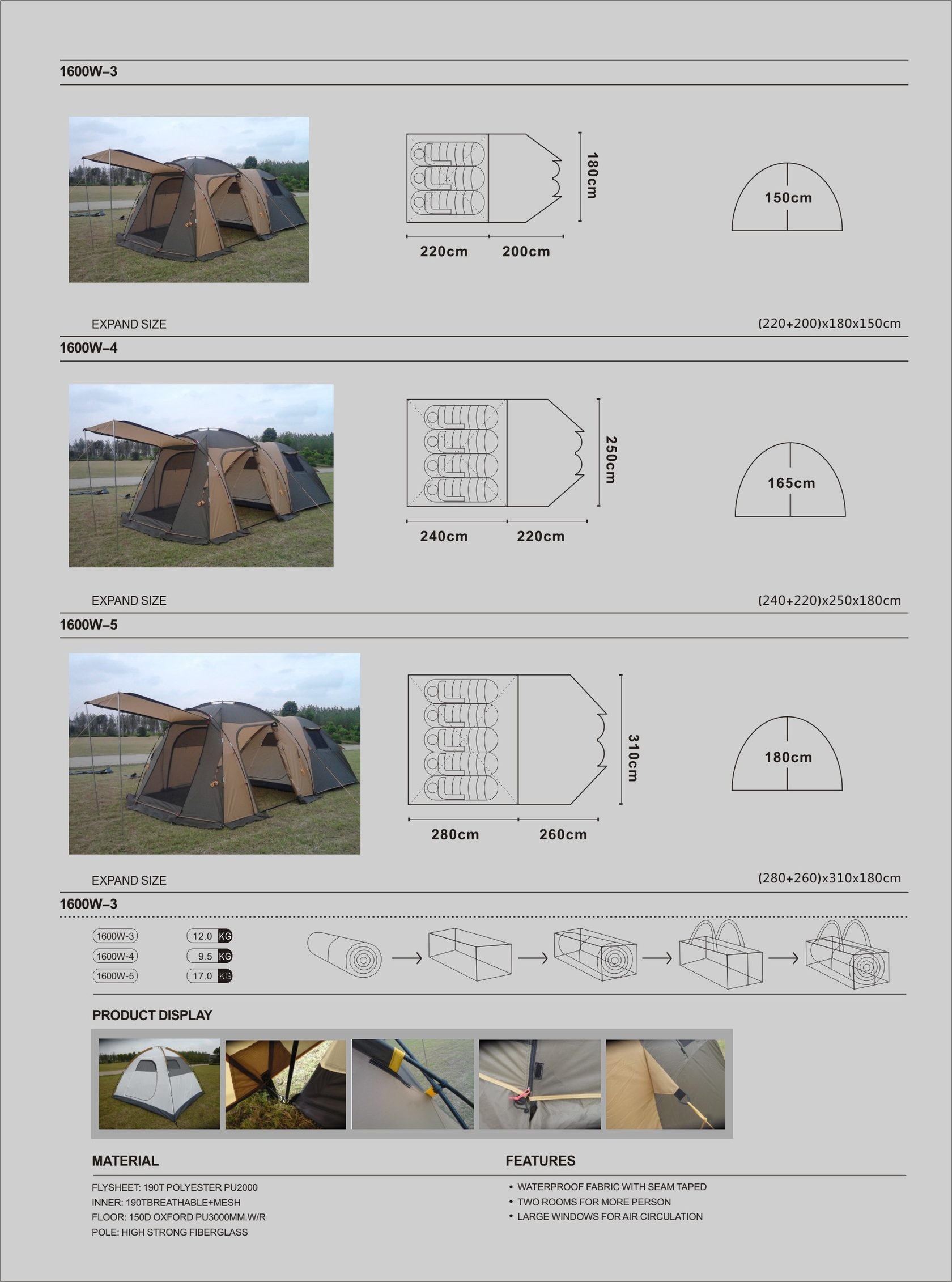 SL-CT-1122/1600 4-6 person camping Zelt