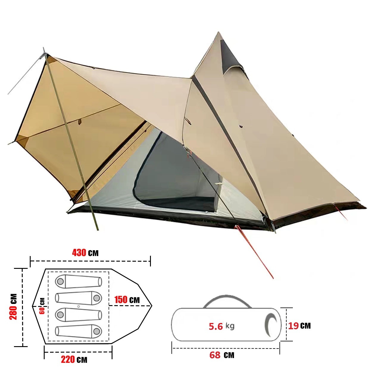 SL-CT-1125IDA/01 Pyramid Zelt /Tipi Zelt